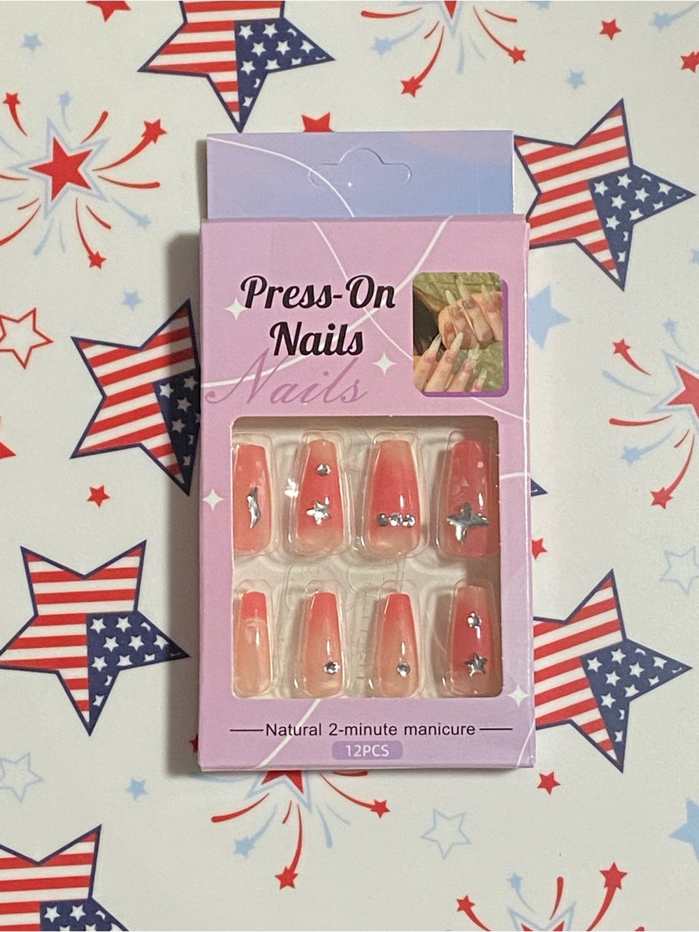 Press-On Nails Coral Pink Press-On Nail Set by